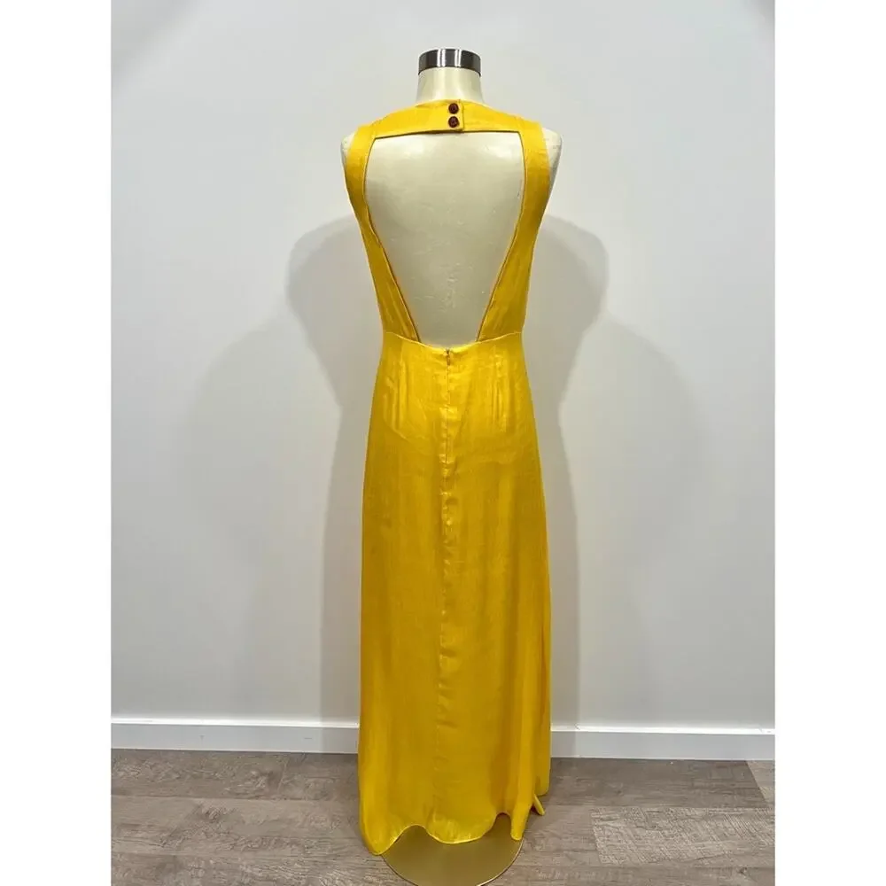 Jenni Kayne Golden Yellow Open Back Maxi Dress - Picture 13 of 15
